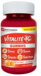 Vitalité 4 g Dynamisant Gummies - 60 Gommes - Pot 60 gommes