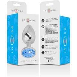 Plug Anal en Métal avec Cristal Bleu Taille M 1ut