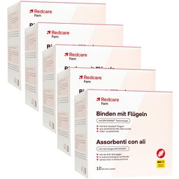 Redcare Fem serviettes hygiéniques à ailettes