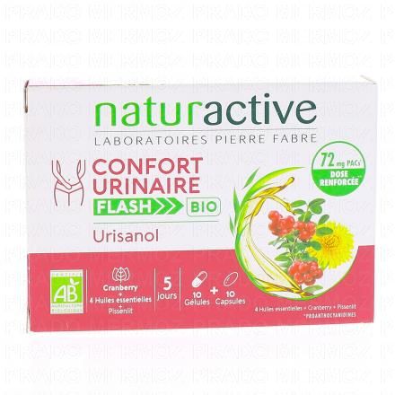 Confort Urinaire Flash Bio Urisanol 10 gélules + 10 capsules