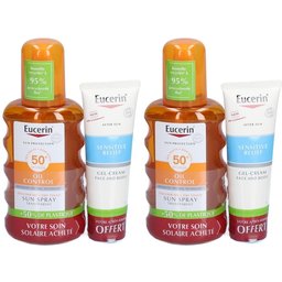 Eucerin® SUN Protection OIL Control Spray Transparent SPF 50 et Sensitive Relief Gel-creme Offert