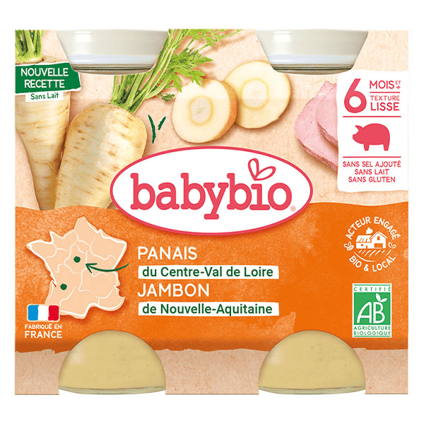 Repas Midi Pot Panais Jambon +6m Bio 2 x 200g