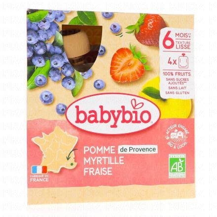 Fruits - Gourdes pomme, myrtille, fraise dès 6 mois 4x90g