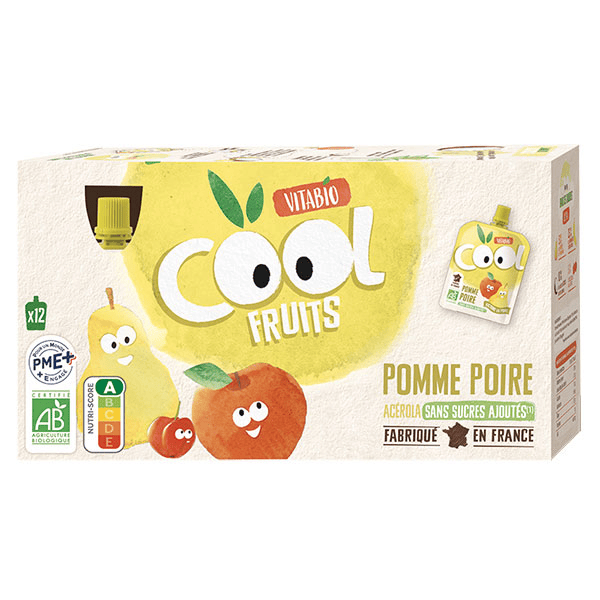 Cool Fruits Pomme Poire Acérola Bio 12 x 90g