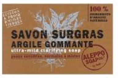 Savon d'Alep Surgras Argile Gommante - 150 g - Boîte 150 g