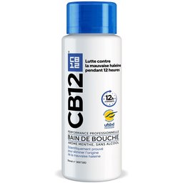 - Bain de bouche - Lutte contre la mauvaise haleine pendant 12 heures - Sans alcool - Arôme menthe - Flacon 250 ml