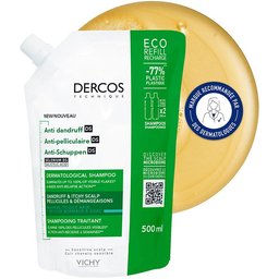 Dercos Ecorecharge Antipell DS shampooing traitant pellicules & démangeaisons chvx norm à gras 500ml