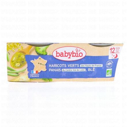 Repas du soir - Petits bols Haricots verts, panais, blé dès 12 mois 2x200g