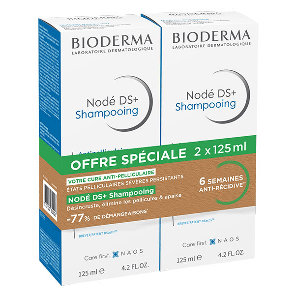 Nodé DS+ Shampoing Antipelliculaire Cuirs Chevelus Sensibles Lot 2x125ml