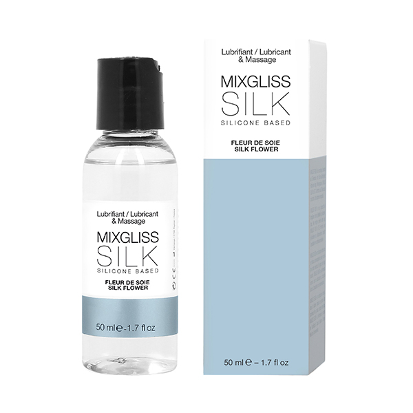 2 en 1 Lubrifiant et Massage Silicone Silk Fleur de Soie 50ml