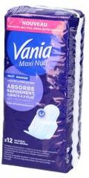 Maxi Nuit 12 Serviettes Extra Longues - Sachet 12 serviettes hygiéniques