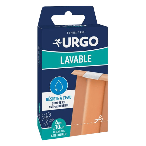 Premiers Soins Pansement Lavable 10 x 6cm 10 bandes à découper