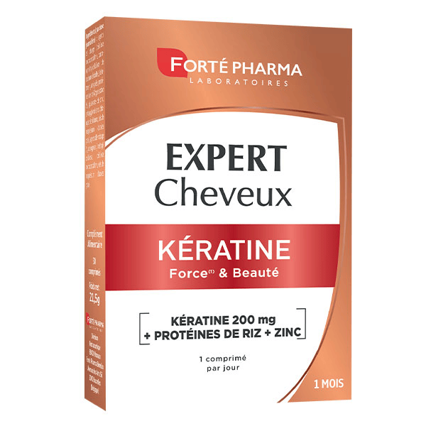 Expert Cheveux Kératine Protéines de riz Zinc 30 comprimés