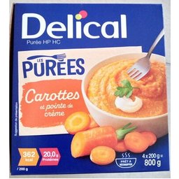 Les Purées Carottes Et Pointe De Crème 4x200g
