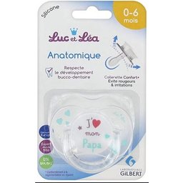 Luc et Léa Sucette Anatomique J'aime mon Papa 0-6M 1 Unité