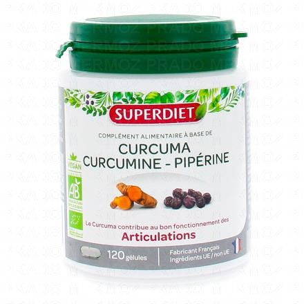 Curcuma, curcumine piperine bio 120 gélules