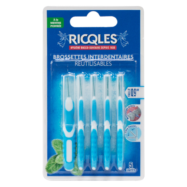 Brossettes Interdentaires Réutilisables 0,9mm 5 unités