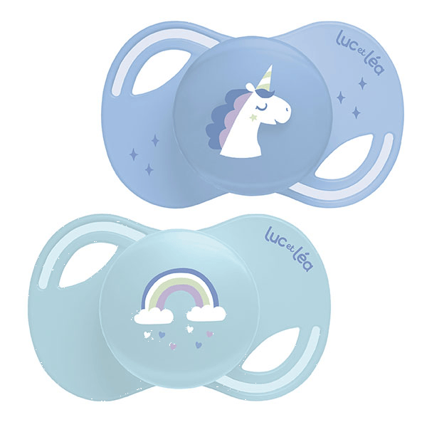Collection 2 Sucettes Anatomiques Tetine Extra-slim +18 mois Licorne