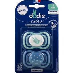 Extra Sucette Anatomique +6M F3 Fine Bleu 2 uts