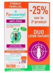 Anti-Poux Lotion Traitante 200 ml + Peigne Lot de 2 x 200 ml - Lot 2 x 200 ml