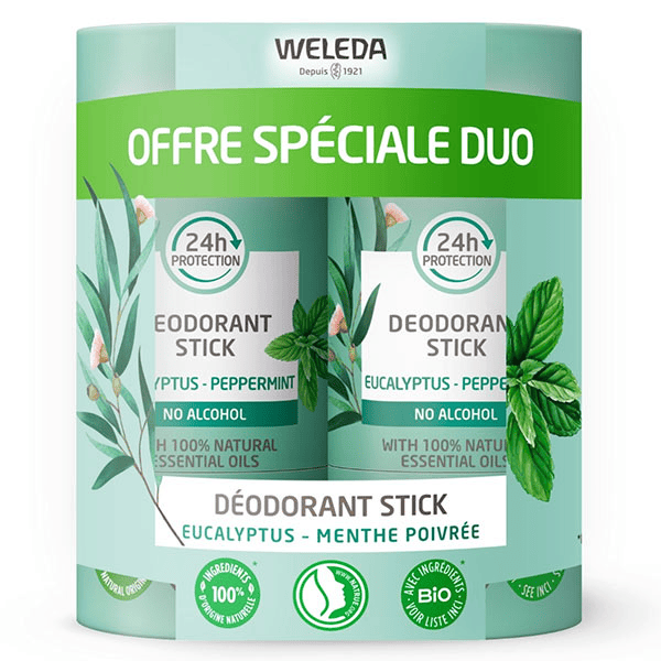 Déodorant stick Eucalyptus Peppermint Lot de 2 x 50 g