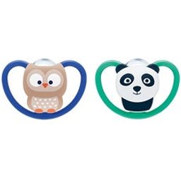 Space Sucettes Silicone Hibou Panda 6-18 Mois 2 Unités