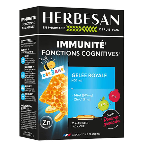 Gelée Royale Miel Zinc Adultes et Enfants 20 ampoules de 10ml