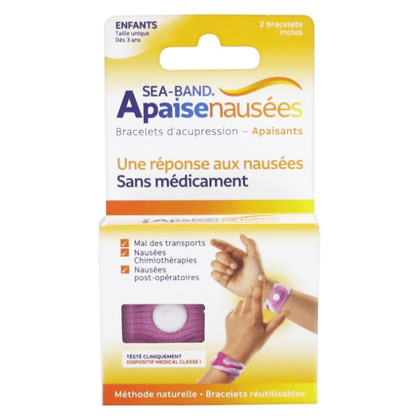 Enfant  Bracelet Anti-Nausées Rose 2 unités