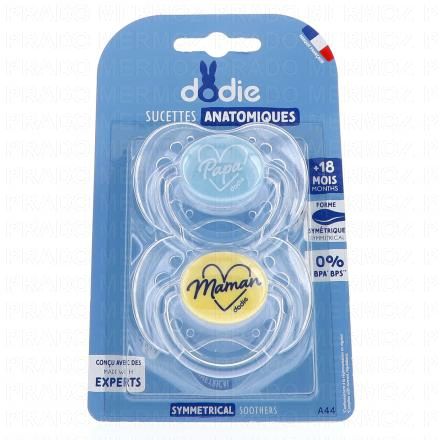 Duo Sucettes +18 mois anatomiques silicone fan REF A44