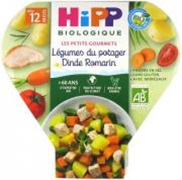 Les Petits Gourmets Légumes du Potager Dinde Romarin dès 12 Mois Bio 230 g - Plat 230 g