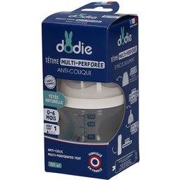 Dodie Biberon Tétine Multi-Perforée Anti-Colique Bleu +0 150 ML