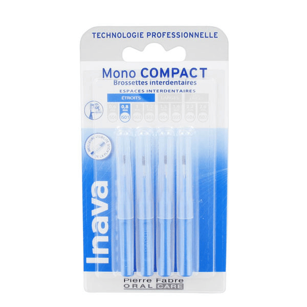 Brossettes 0.8mm Mono Compact Espaces Étroits Bleu 4 unités