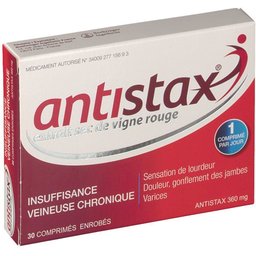 360 mg insuffisance veineuse chronique, jambes lourdes - vigne rouge - boite 30 comprimés