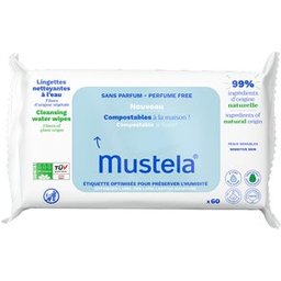 Lingettes Nettoyantes À L'Eau Sans Parfum 60 Lingettes