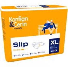 Konfian & Cerin Slip Extra 20 Changes Complets pour Adultes Taille XL - Paquet 20 changes complets