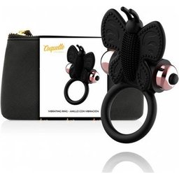 Vibrator Ring Butterfly Black Gold 1pc