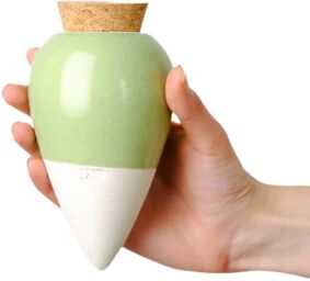 Olla hydratante Vert en terre cuite - Arrosage autonome naturel pour plantes en pot
