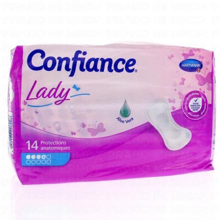 Confiance Lady Protection hygiéniques anatomiques 14 pièces 4 gouttes