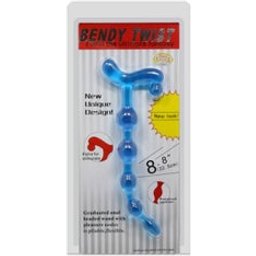 Bendy Twist Anal Beads Blue 1ut