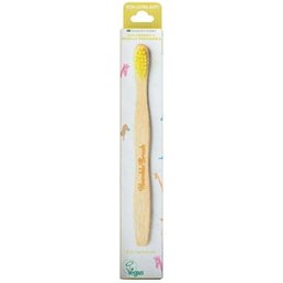 Pinceau dentaire pour enfants en bambou jaune ultra doux