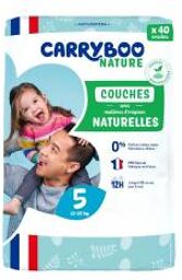 Nature Couches Naturelles 40 Couches Taille 5 (12-25 kg) - Paquet 40 Couches
