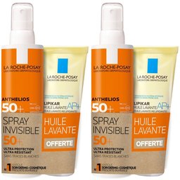 LA Roche Posay Anthelios Spray invisible Spf50+ et Lipikar Huile lavante AP+ Offert