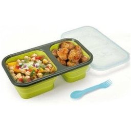 Porta Alimentos De Silicona Plegable Doble *