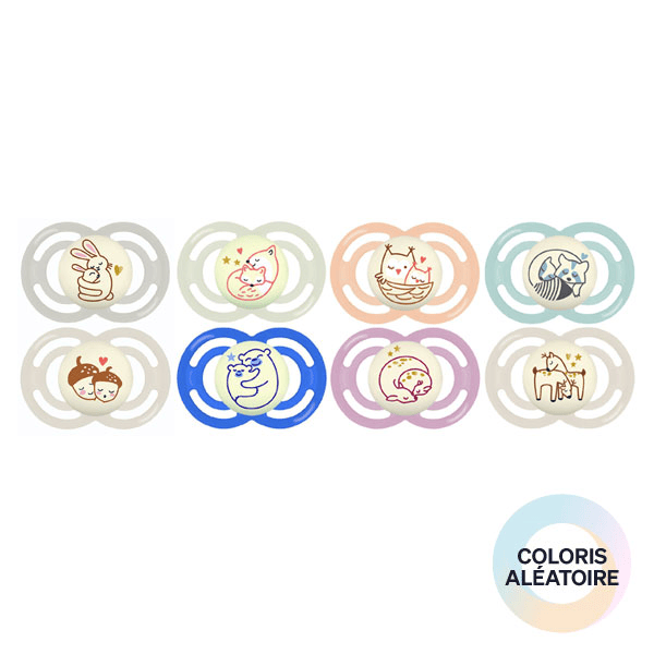 Perfect Nuit Sucette Silicone +6m Lot de 2 + Boîte de Stérilisation