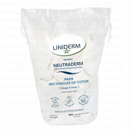 Neutraderm - Pads rectangles de coton 8x10cm x180