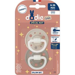Gaïa Spécial Nuit Sucette Ronde 6-36M C8 Beige 2 uts