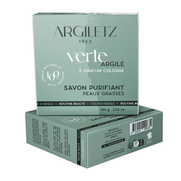 Savon Naturel Purifiant Argile Verte Parfum Cologne 100g