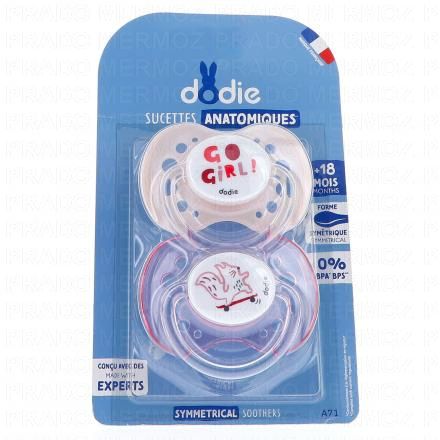 Sucettes anatomiques silicone x 2 +18 mois REF A71