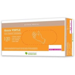 Gants Vinile Sans Poudre Taille G 100uts