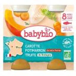 Carotte Truite Potimarron 8 Mois et + Bio 2 Pots de 200 g - Carton 2 pots de 200 g
